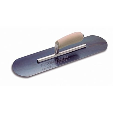Kraft Tool Cf293B Blue Steel Pool Trowel w/ Camel Back Wood Handle, 20x4" CF293B